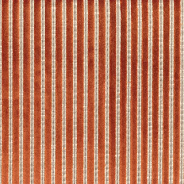 orange striped velvet-chenille fabric from Casamance