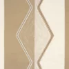 neutral geometric embroideried fabric from Casamance