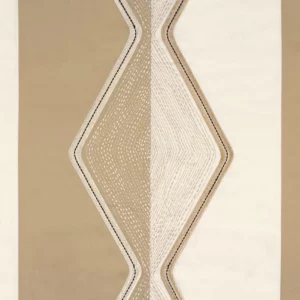 neutral geometric embroideried fabric from Casamance