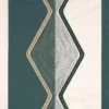 blue geometric embroideried fabric from Casamance
