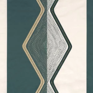 blue geometric embroideried fabric from Casamance
