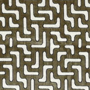green geometric jacquard fabric from Casamance
