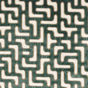 green geometric jacquard fabric from Casamance
