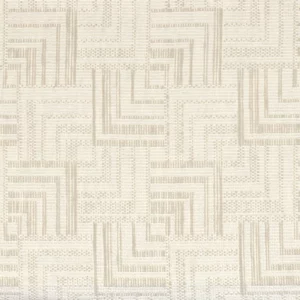 white geometric jacquard fabric from Casamance