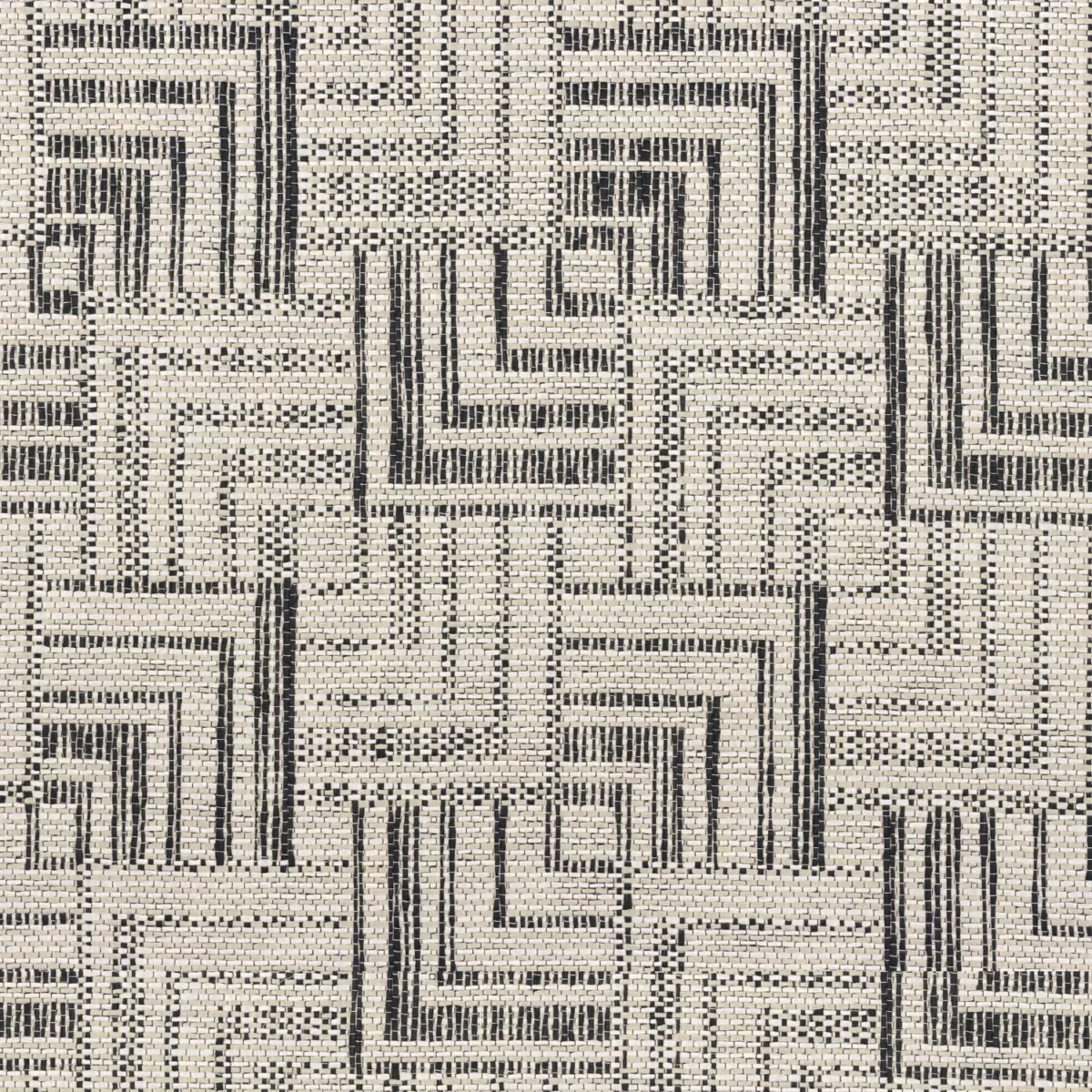 black-grey geometric jacquard fabric from Casamance