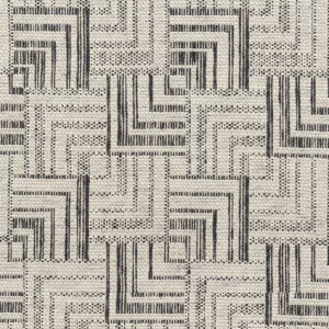 black-grey geometric jacquard fabric from Casamance