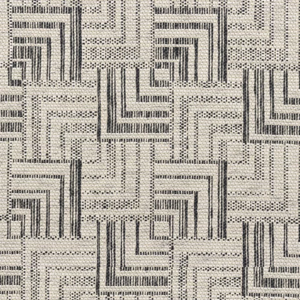 Papago Fabric - Noir by black-grey geometric jacquard fabric from Casamance