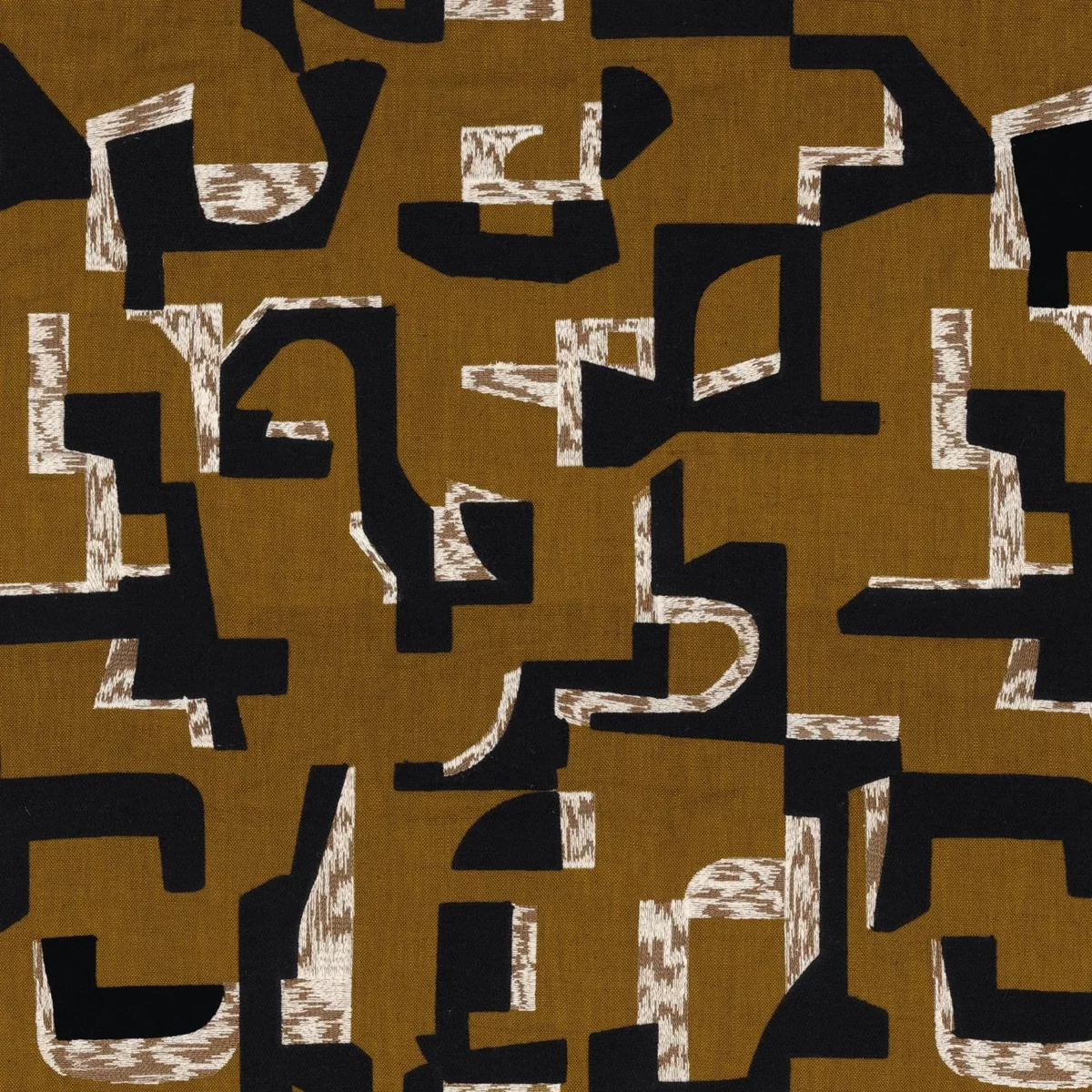 Colorado Fabric - Mordore by brown misc embroideried fabric from Casamance