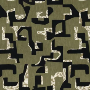 green misc embroideried fabric from Casamance
