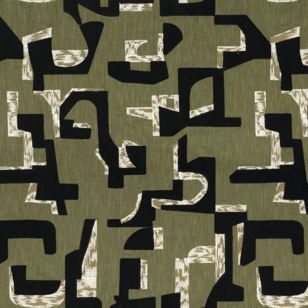 Colorado Fabric - Vert by green misc embroideried fabric from Casamance