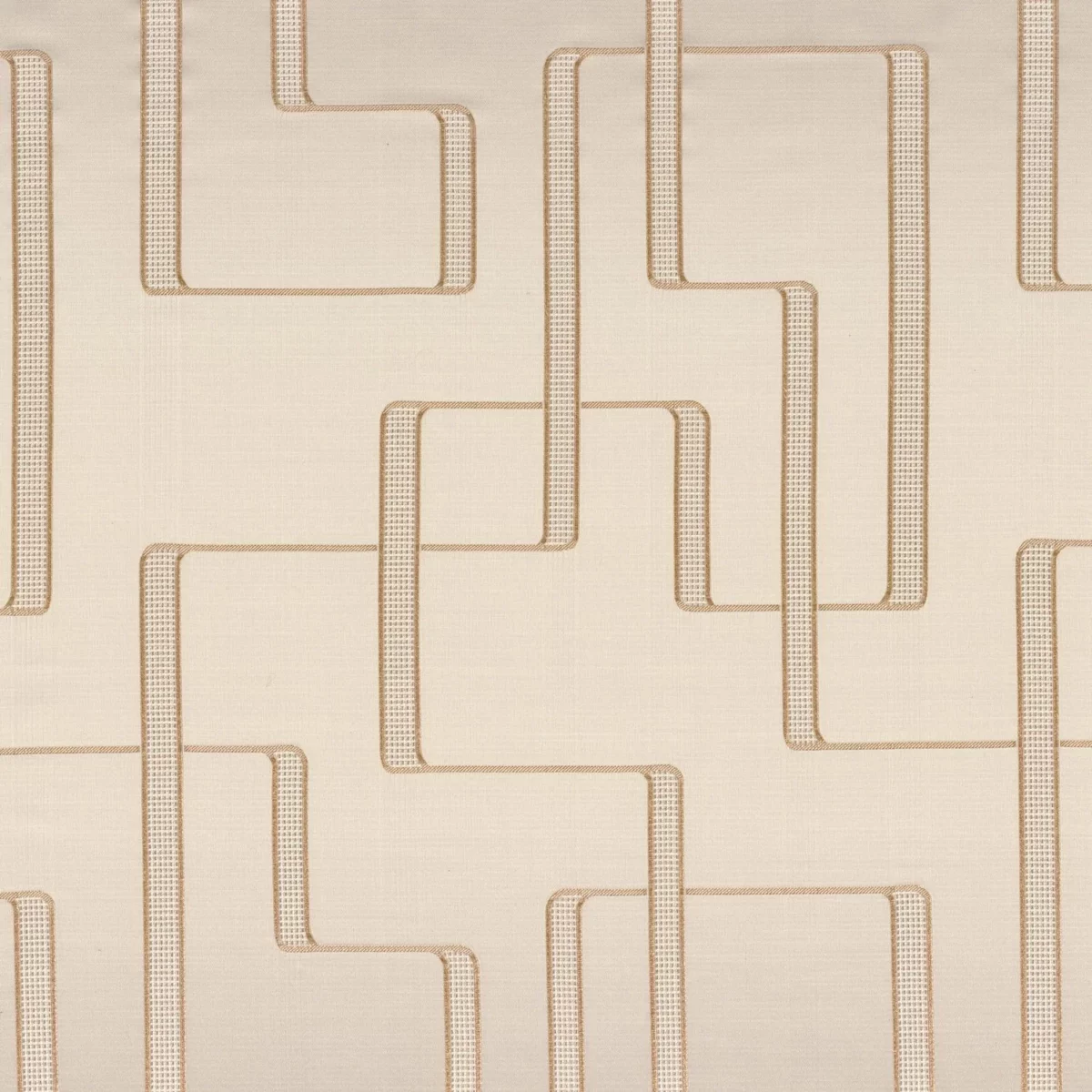 Lusio Fabric - Sable by neutral geometric jacquard fabric from Casamance