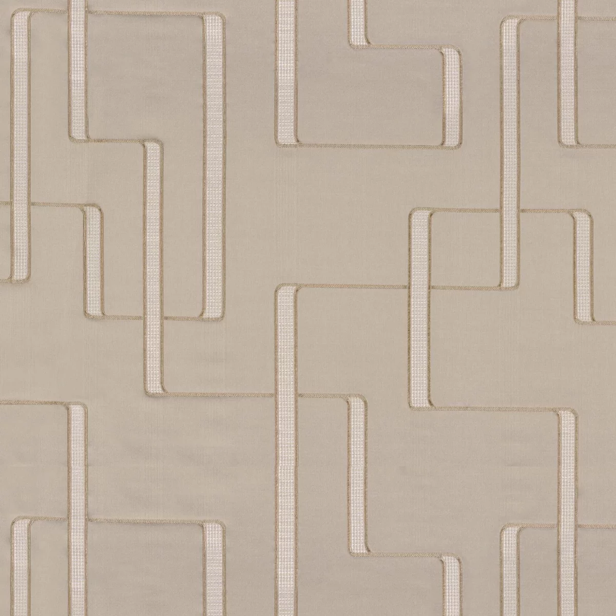 Lusio Fabric - Marron Glacé by neutral geometric jacquard fabric from Casamance