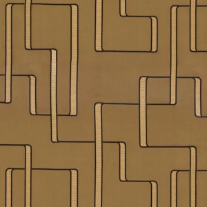 brown geometric jacquard fabric from Casamance