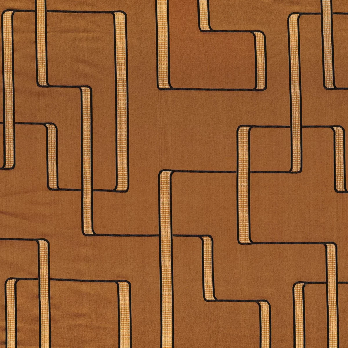 orange geometric jacquard fabric from Casamance