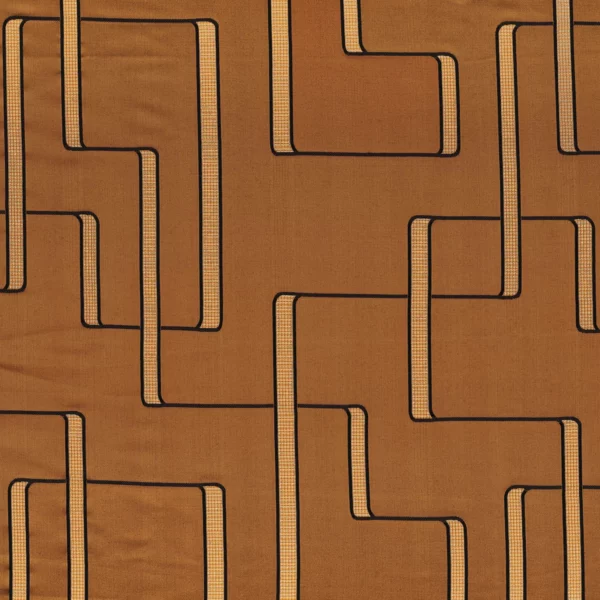 orange geometric jacquard fabric from Casamance