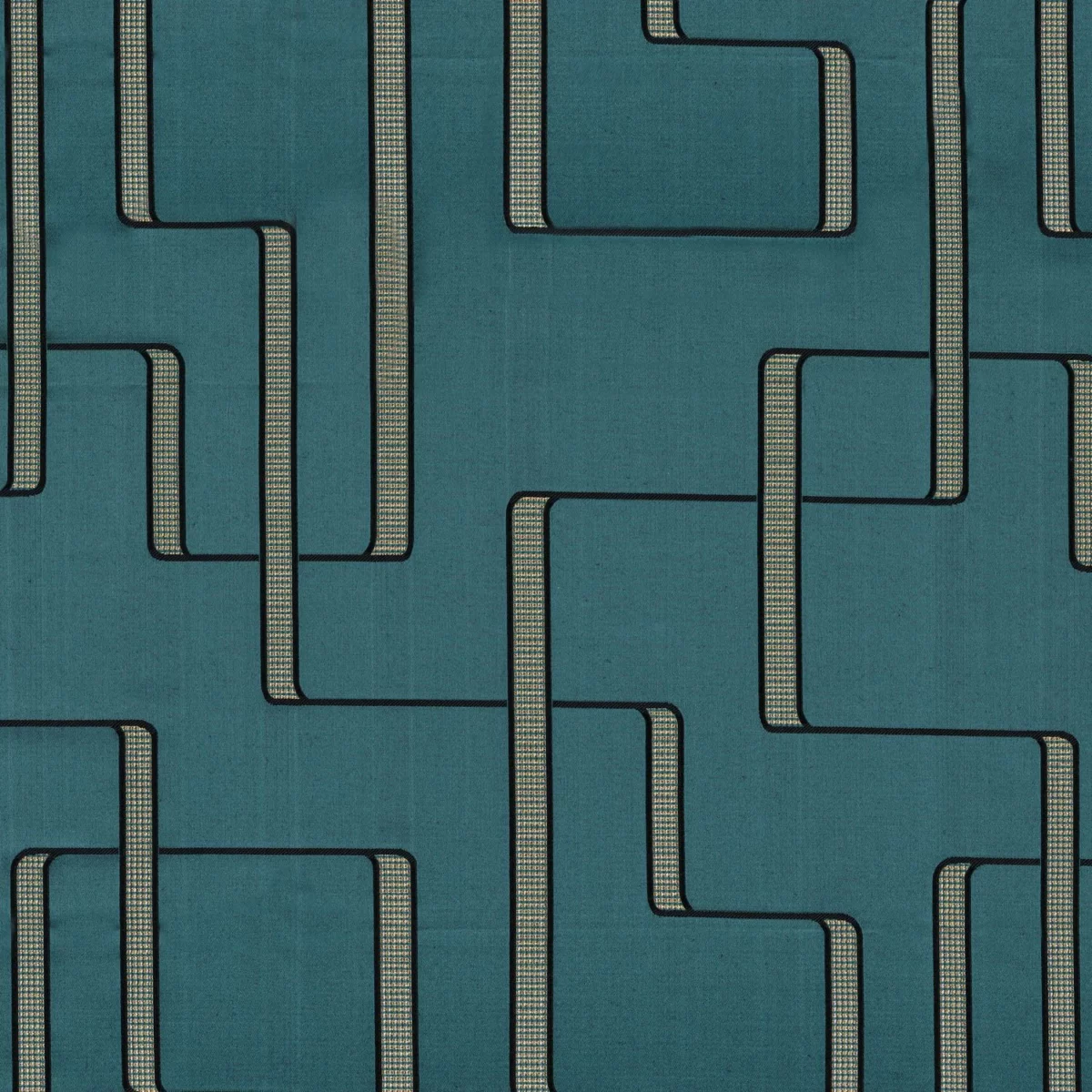 blue geometric jacquard fabric from Casamance