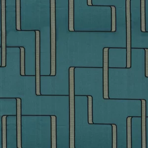 blue geometric jacquard fabric from Casamance