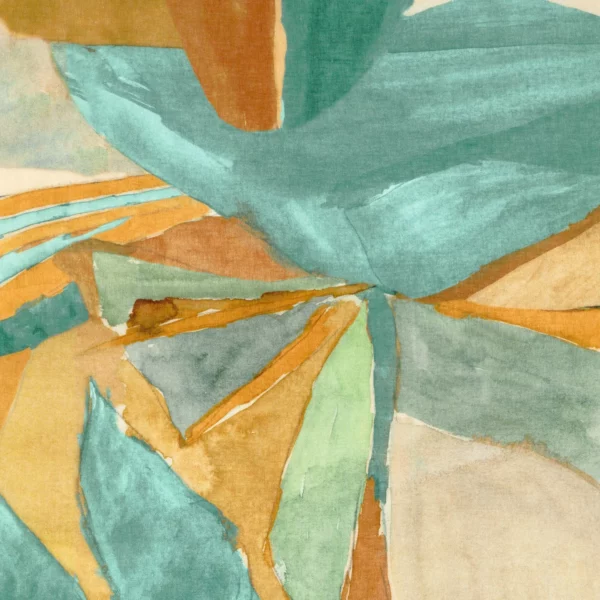 Douceur Ardente Fabric - Bleu Persan Ambre by blue contemporary linen fabric from Casamance