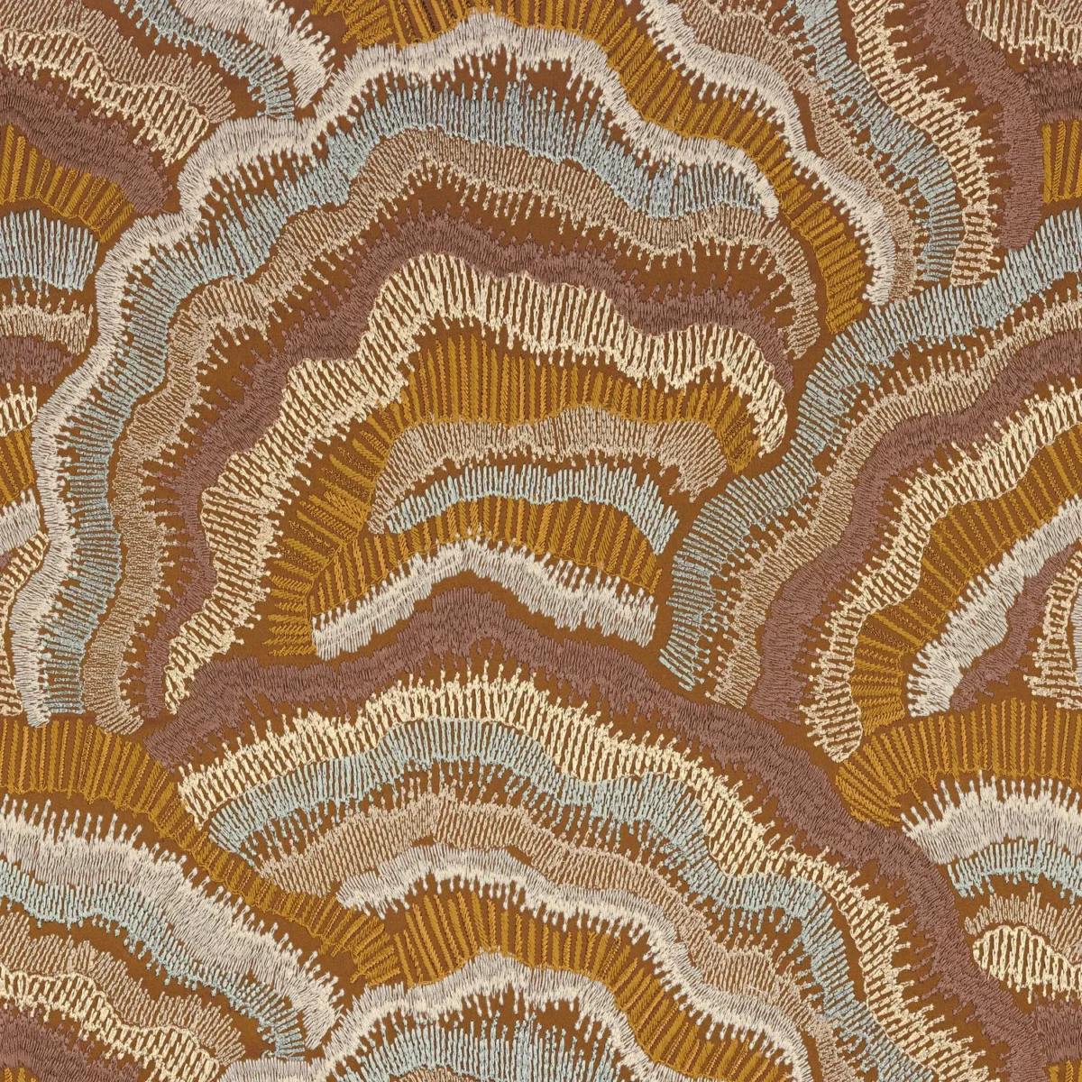 yellow contemporary embroideried fabric from Casamance