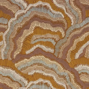 yellow contemporary embroideried fabric from Casamance