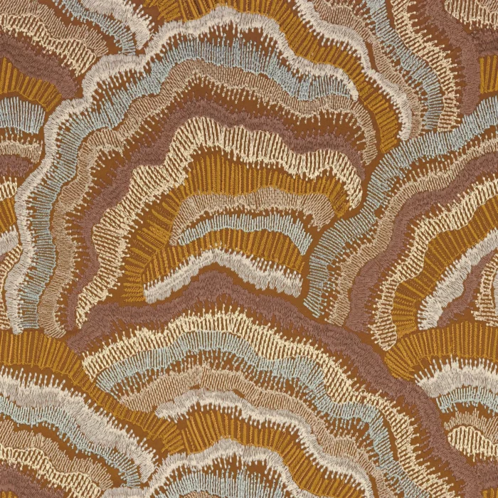Annella Fabric - Ocre Celadon swatch