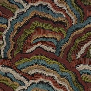 multicolour contemporary embroideried fabric from Casamance