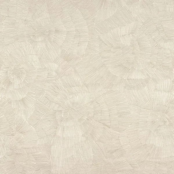 Cleo Fabric - Crème by neutral contemporary linen fabric from Casamance