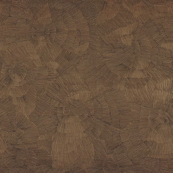 Cleo Fabric - Tabac by brown contemporary linen fabric from Casamance