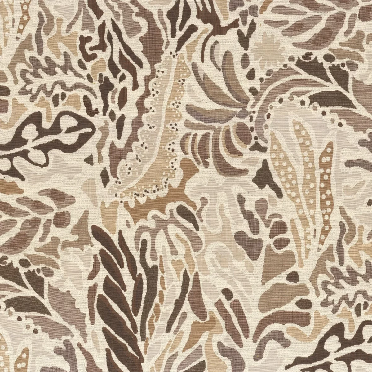 Pae Fabric - Beige Écru by brown contemporary cotton fabric from Casamance