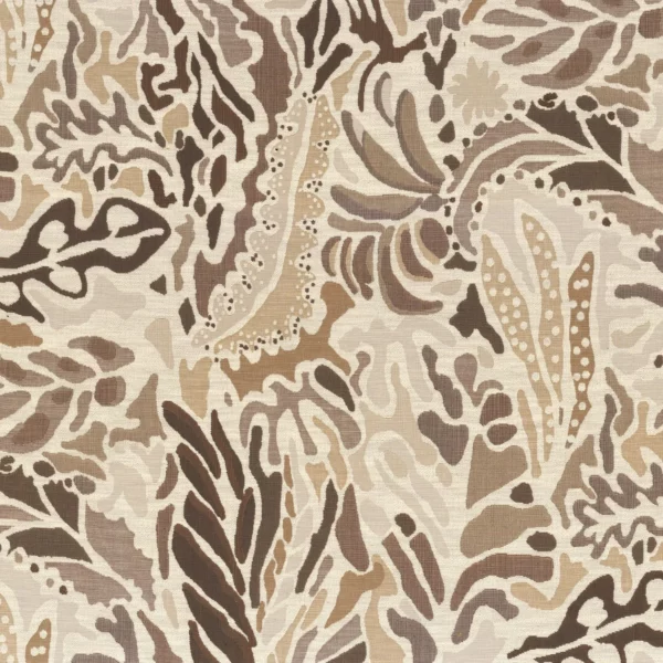 Pae Fabric - Beige Écru by brown contemporary cotton fabric from Casamance