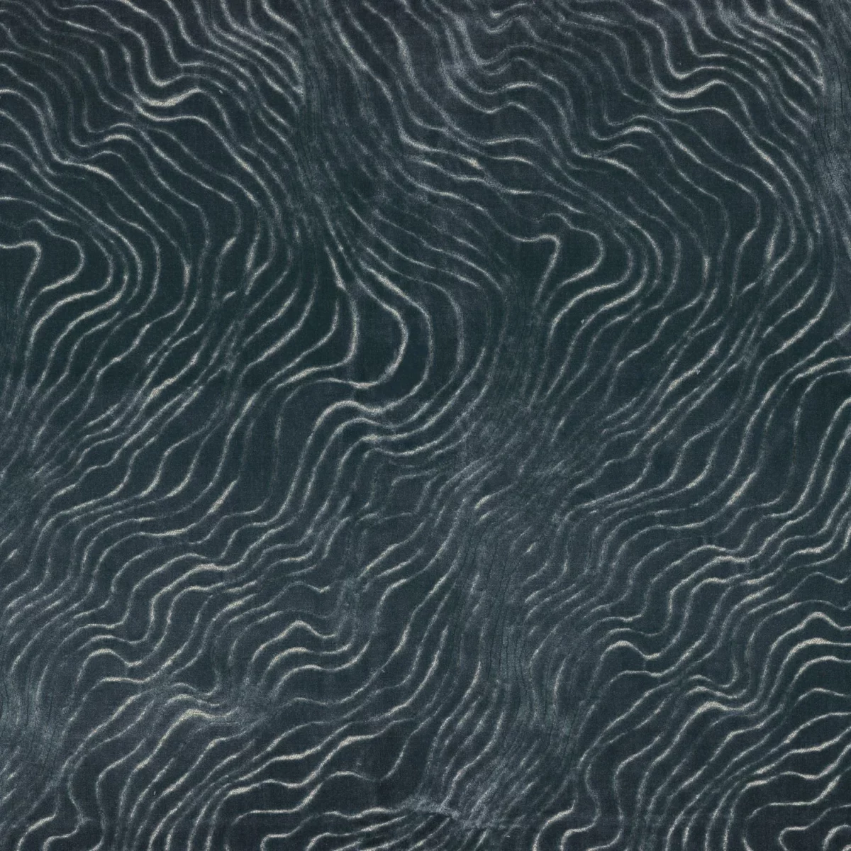 Piti Fabric - Bleu Baltique by blue contemporary velvet-chenille fabric from Casamance