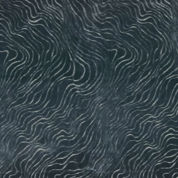 Piti Fabric - Bleu Baltique by blue contemporary velvet-chenille fabric from Casamance