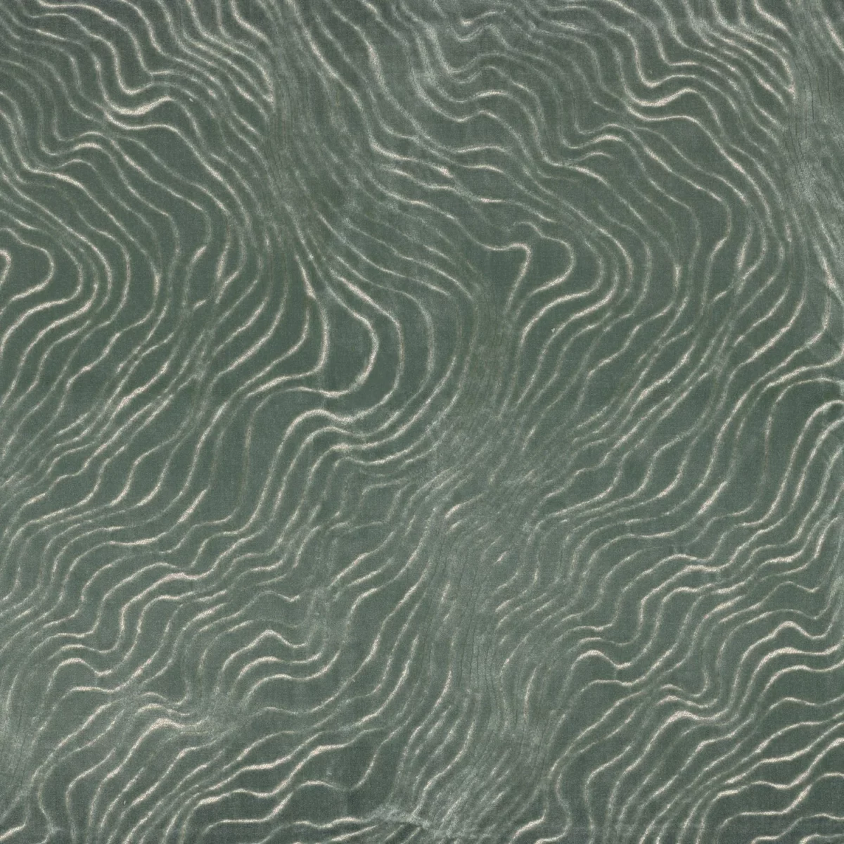 Piti Fabric - Celadon by blue contemporary velvet-chenille fabric from Casamance