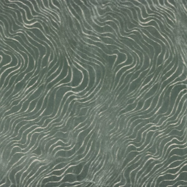 Piti Fabric - Celadon by blue contemporary velvet-chenille fabric from Casamance