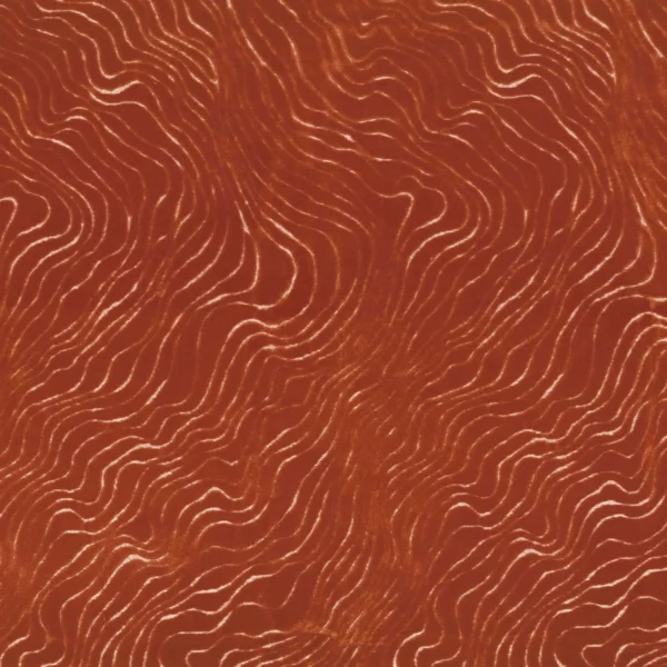 Piti Fabric - Orange Brule by orange contemporary velvet-chenille fabric from Casamance