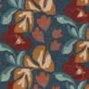 blue botanical embroideried fabric from Casamance