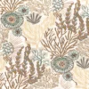 neutral botanical embroideried fabric from Casamance