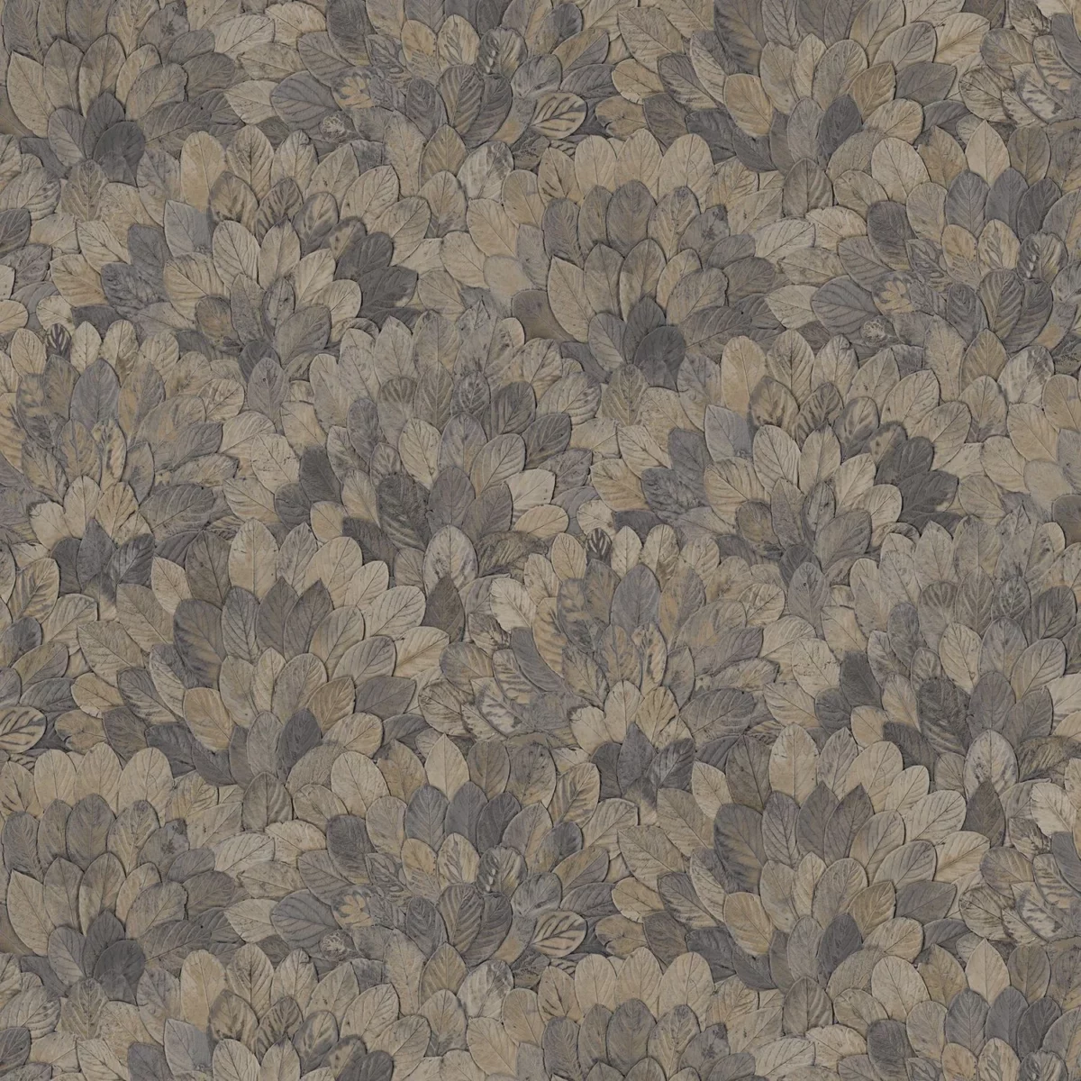 Feijoa Wallpaper - Orage by black-grey botanical wallpaper from casamance