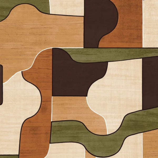 Modernismo Wallpaper - Ambre / Kaki by green misc wallpaper from casamance