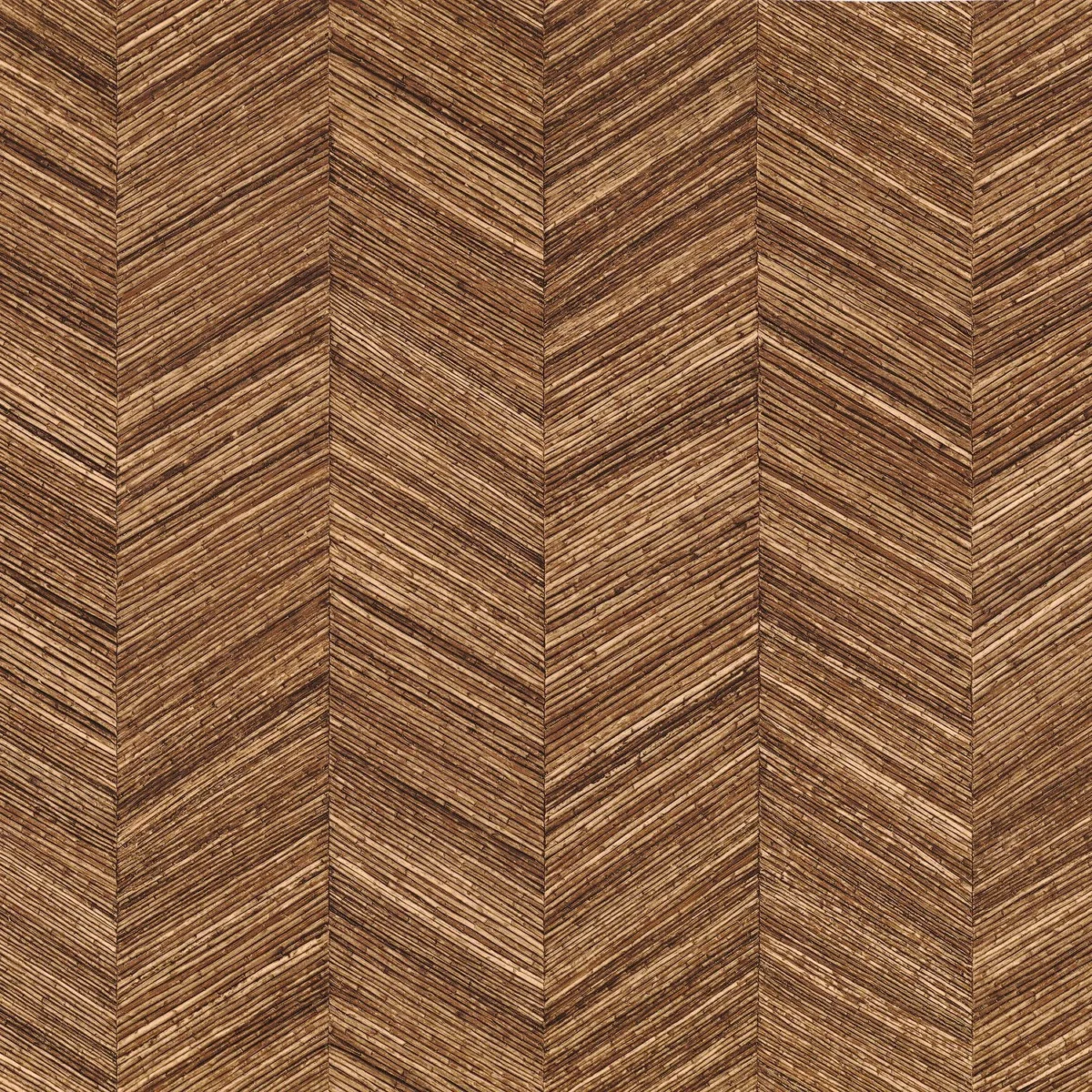 Ocotea Wallpaper - Noyer by brown geometric wallpaper from casamance