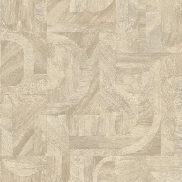 Intarsia Wallpaper - Sable by neutral geometric wallpaper from casamance