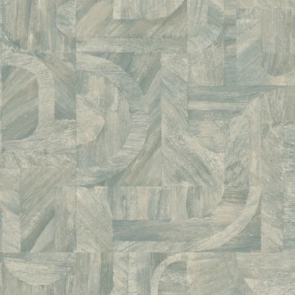 Intarsia Wallpaper - Opaline by blue geometric wallpaper from casamance