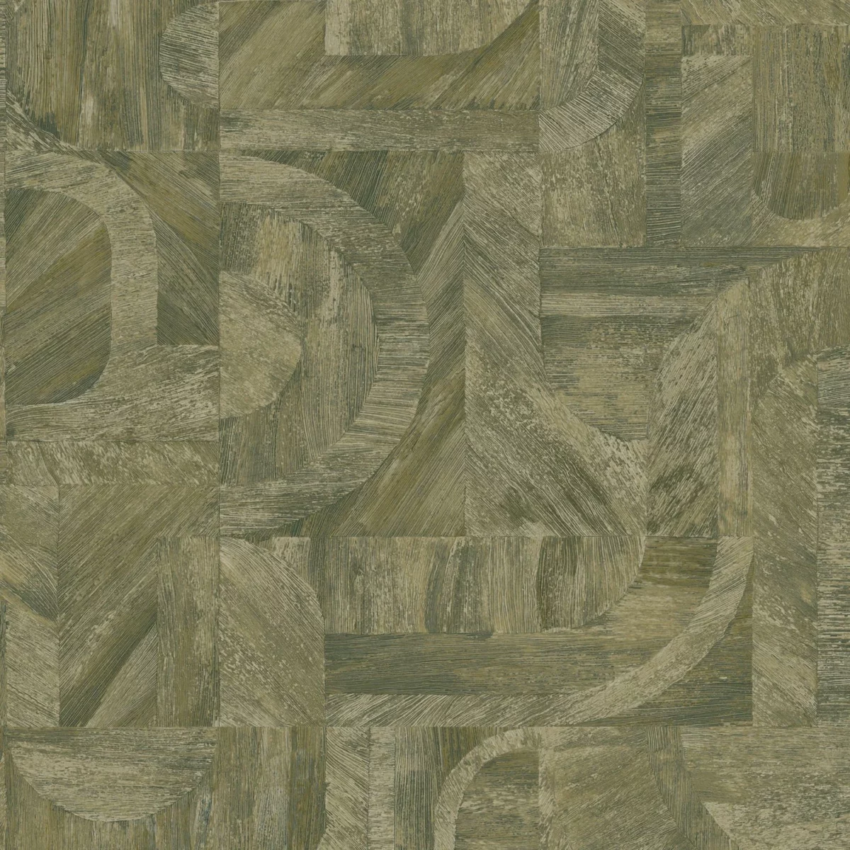Intarsia Wallpaper - Kaki by green geometric wallpaper from casamance