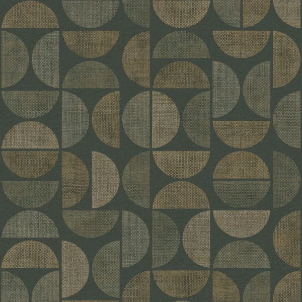 Dualis Wallpaper - Vert Forêt by green geometric wallpaper from casamance