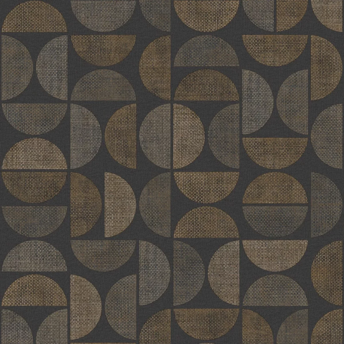 Dualis Wallpaper - Ébène by brown geometric wallpaper from casamance