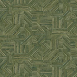 green geometric wallpaper from casamance