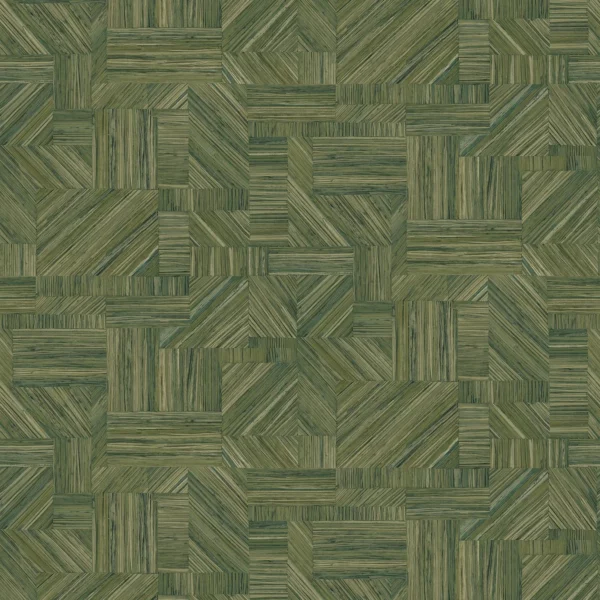 Imbrication Wallpaper - Vert Mousse by green geometric wallpaper from casamance