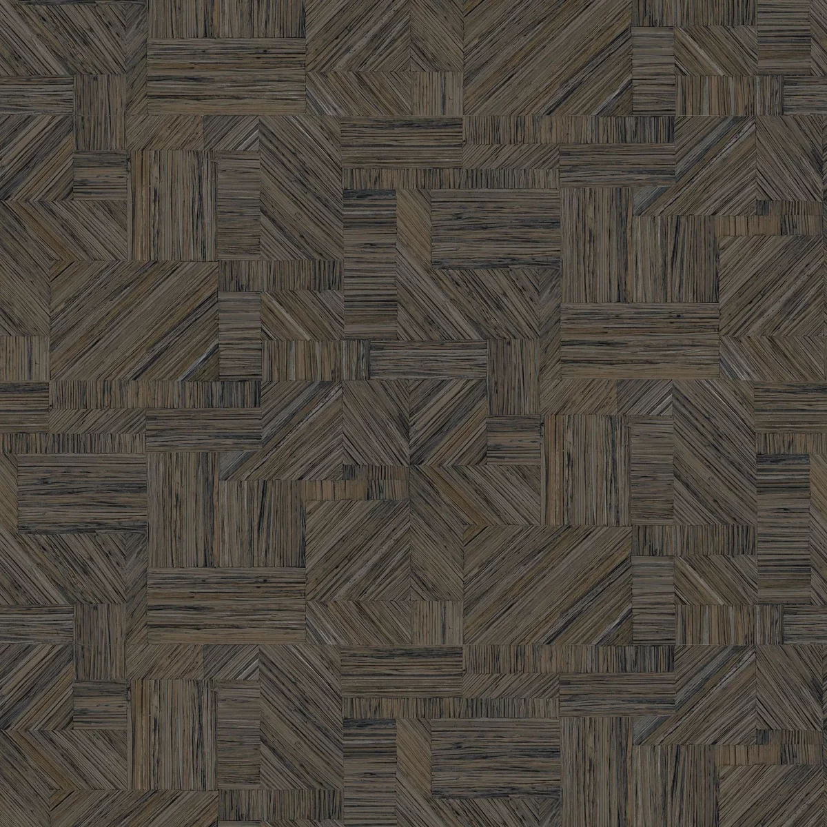 Imbrication Wallpaper - Ébène by black-grey geometric wallpaper from casamance