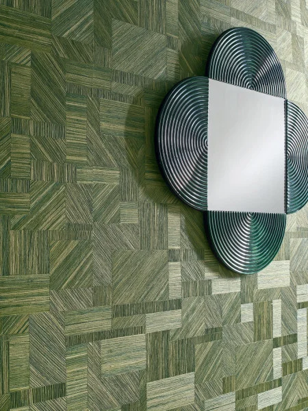 Imbrication Wallpaper - Vert Mousse by Imbrication Wallpaper - Vert Mousse from
