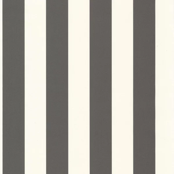 Baltic Rayure Wallpaper - Charbon by black-grey striped wallpaper from casadeco